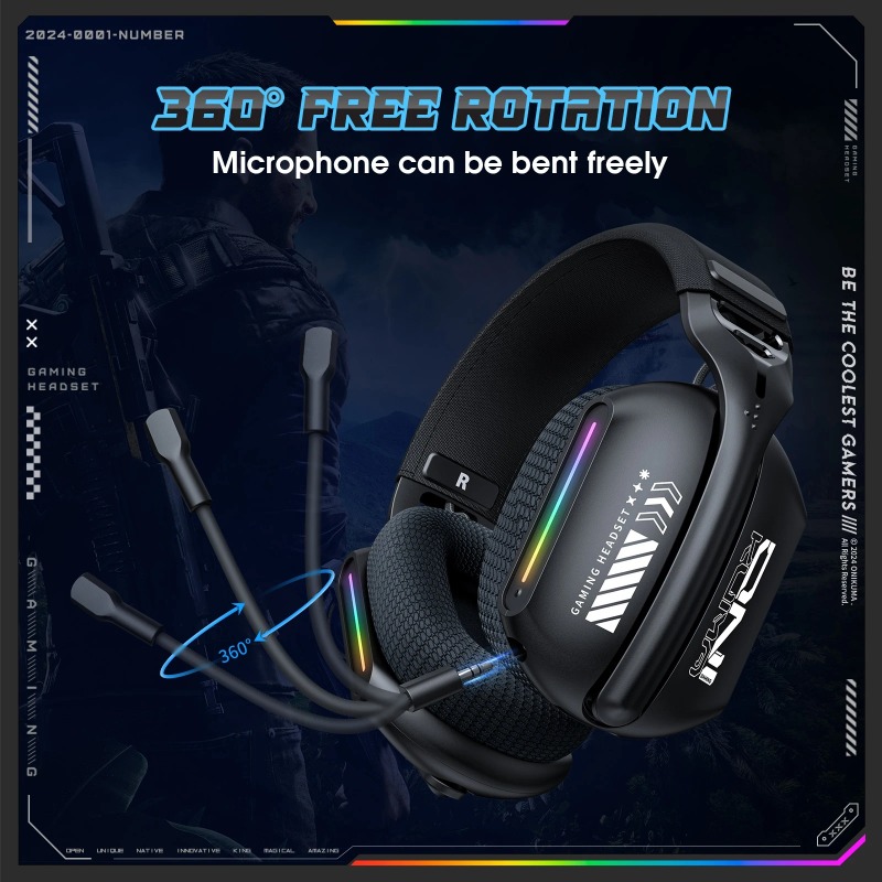 ONIKUMA GT808 무선 게임용 헤드셋 트라이 모 - Esports Gaming Headphones 리뷰 및 가격