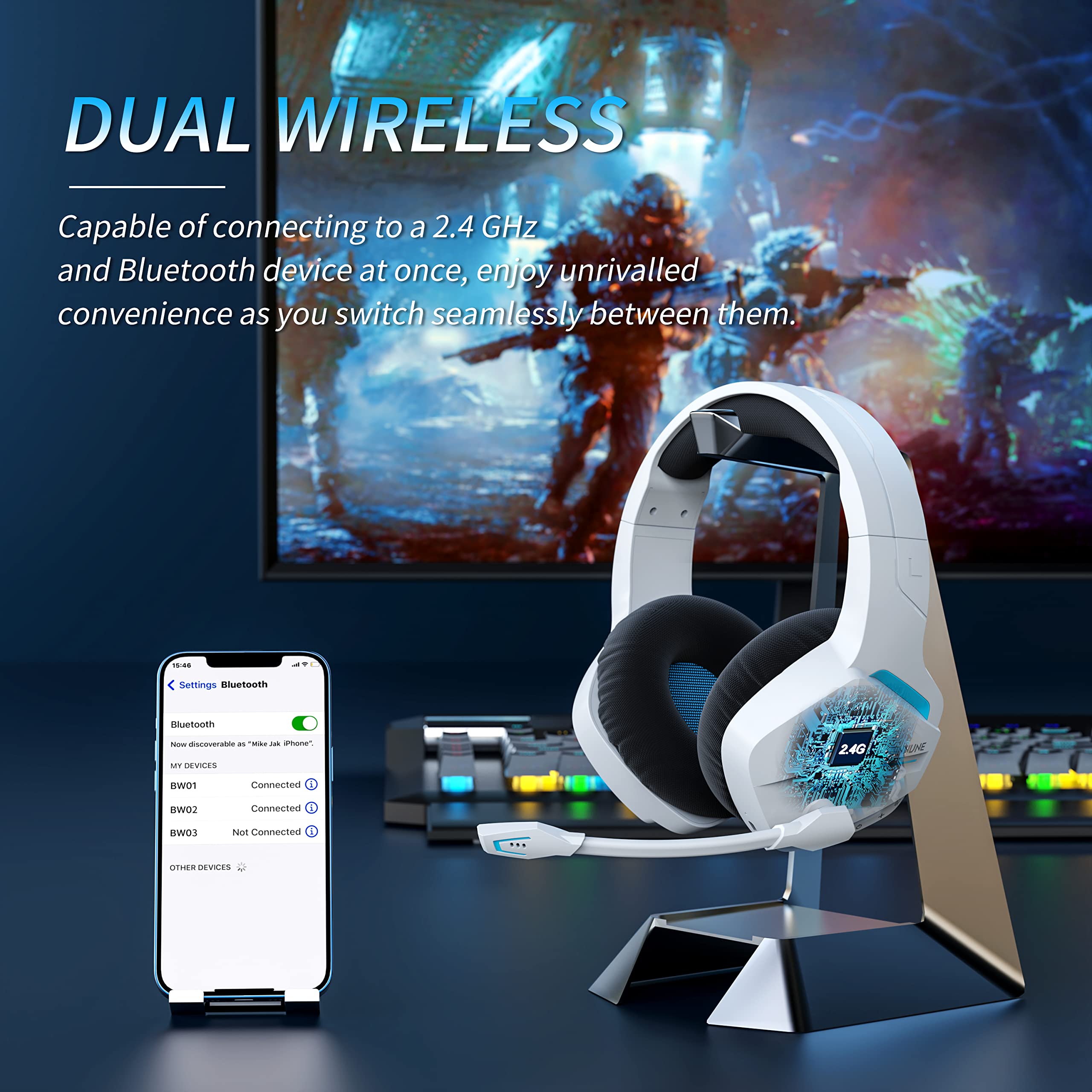 BINNUNE 게이밍 헤드셋, 노이즈 캔슬링 마이크 포 - Esports Gaming Headphones 리뷰 및 가격