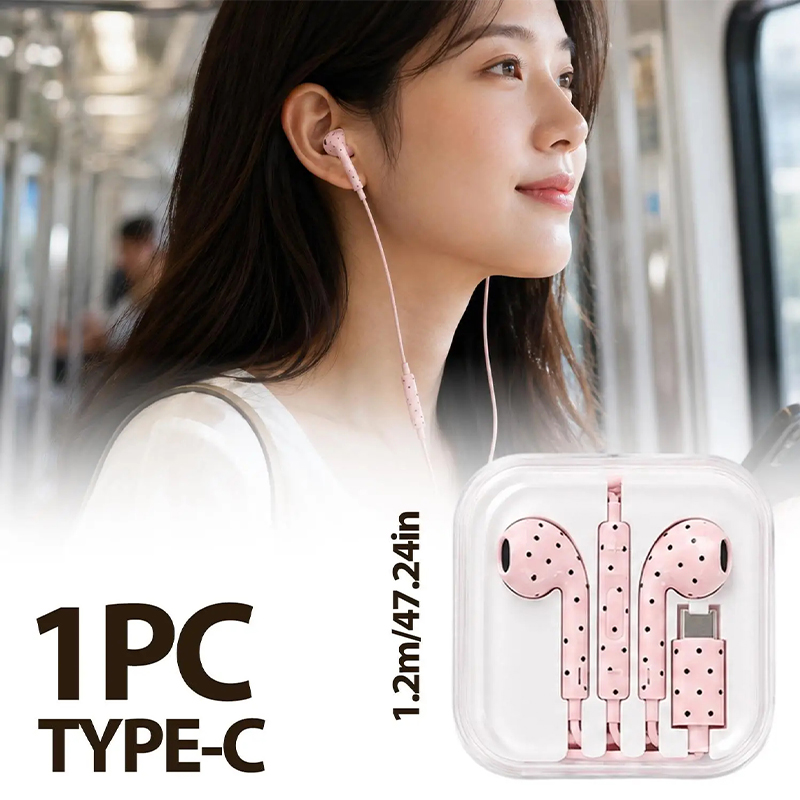 귀여운 폴카 도트 스타 타입 C 이어폰 (미, 아이폰, - Esports Gaming Earbuds 리뷰 및 가격
